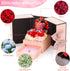 Rose with Moss Bear Figurine with LED Light & 925 Sterling Silver Heart Shaped Necklace